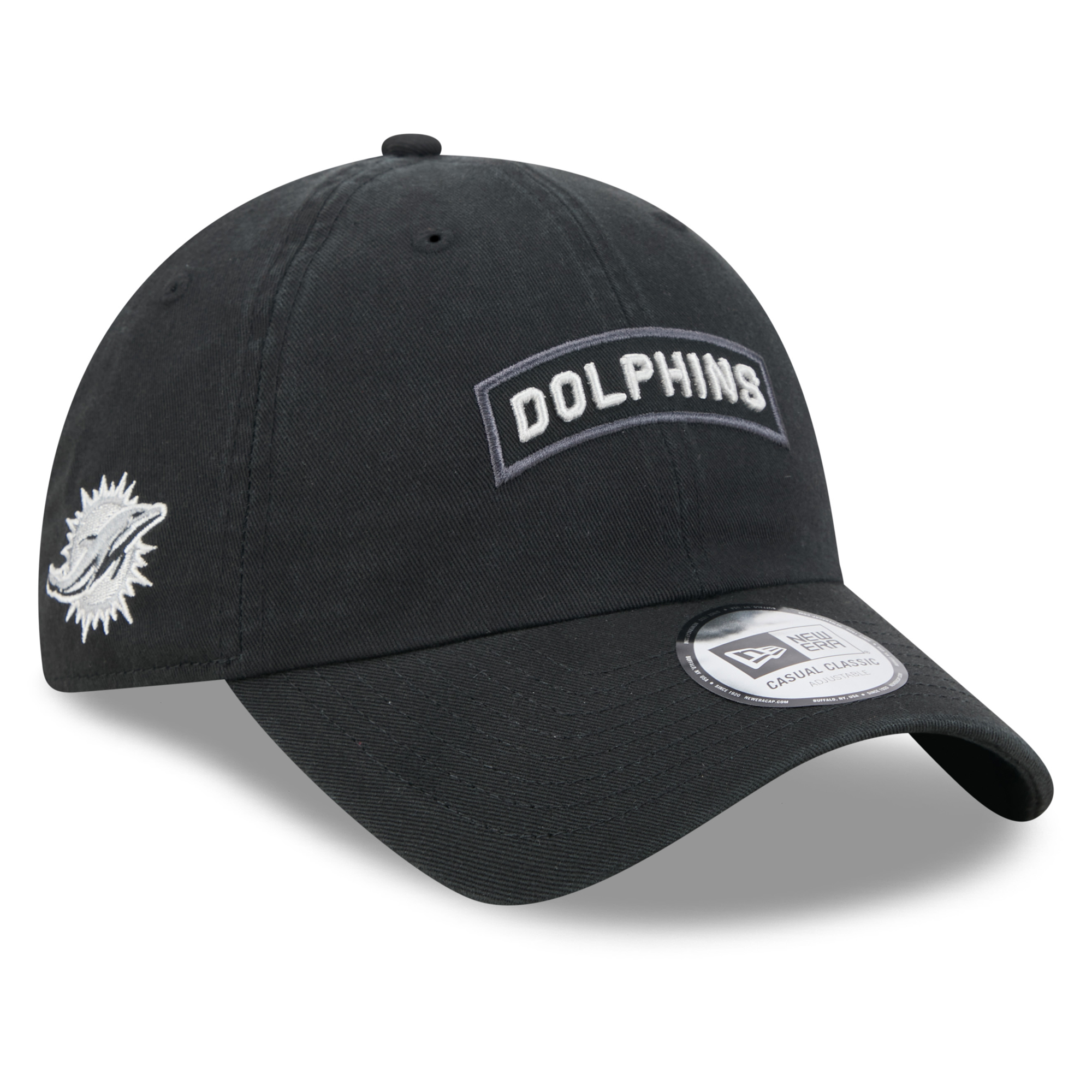 Men's New Era Black Miami Dolphins 2026 Salute To Service Casual Classic Adjustable Hat