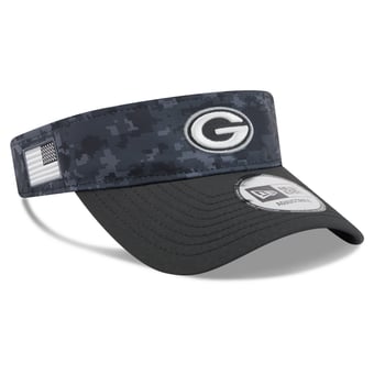 Men's New Era Black Green Bay Packers 2026 Salute To Service Adjustable Visor