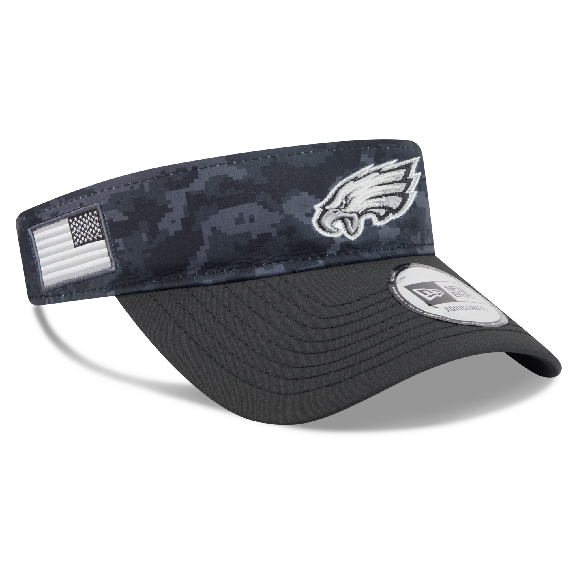 Men's New Era Black Philadelphia Eagles 2026 Salute To Service Adjustable Visor