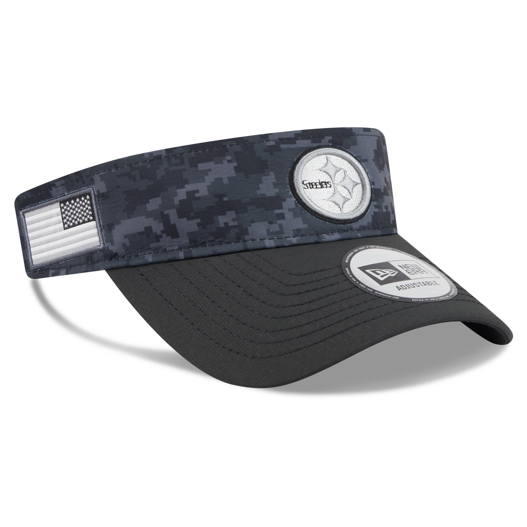 Men's New Era Black Pittsburgh Steelers 2026 Salute To Service Adjustable Visor
