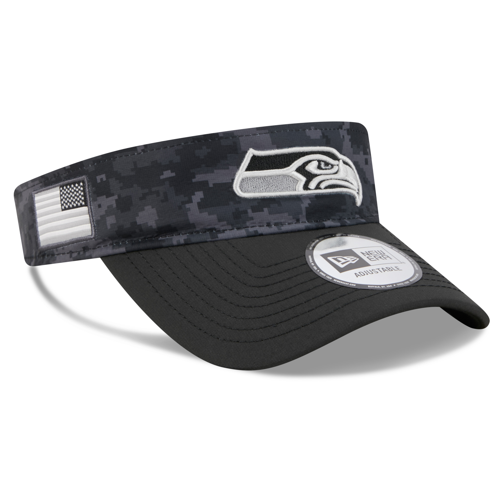 Men's New Era Black Seattle Seahawks 2026 Salute To Service Adjustable Visor