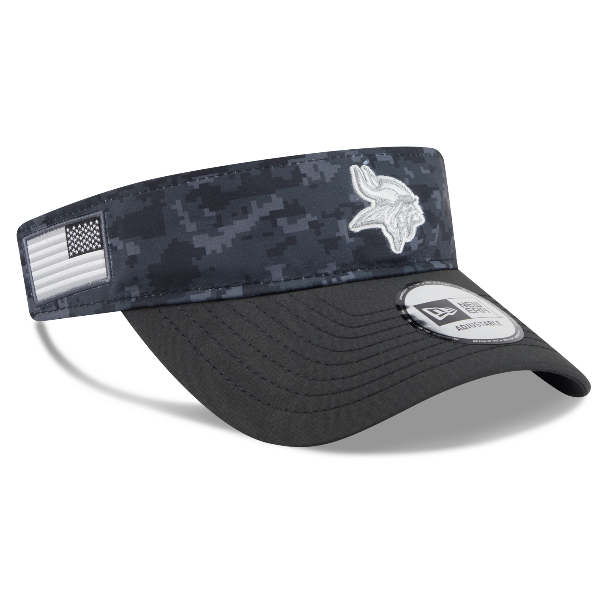Men's New Era Black Minnesota Vikings 2026 Salute To Service Adjustable Visor