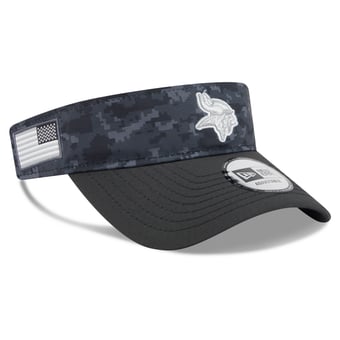 Men's New Era Black Minnesota Vikings 2026 Salute To Service Adjustable Visor