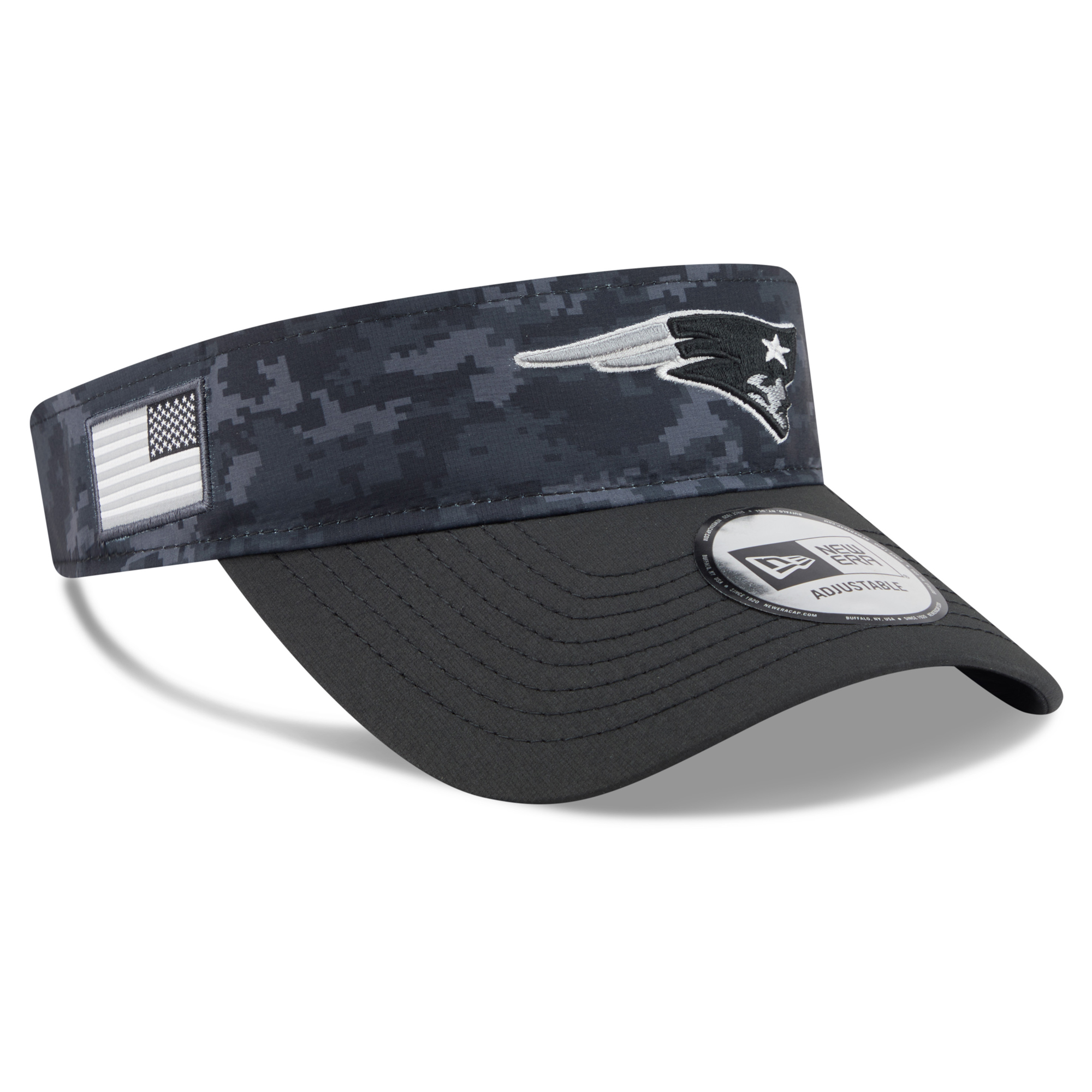 Men's New Era Black New England Patriots 2026 Salute To Service Adjustable Visor