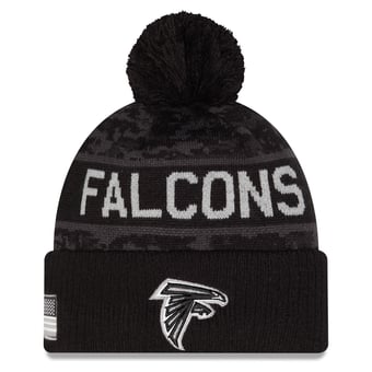 Men's New Era Black Atlanta Falcons 2026 Salute To Service Cuffed Knit Hat with Pom