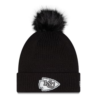 Women's New Era Black Kansas City Chiefs 2026 Salute To Service Cuffed Knit Hat with Pom