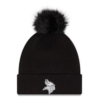 Women's New Era Black Minnesota Vikings 2026 Salute To Service Cuffed Knit Hat with Pom