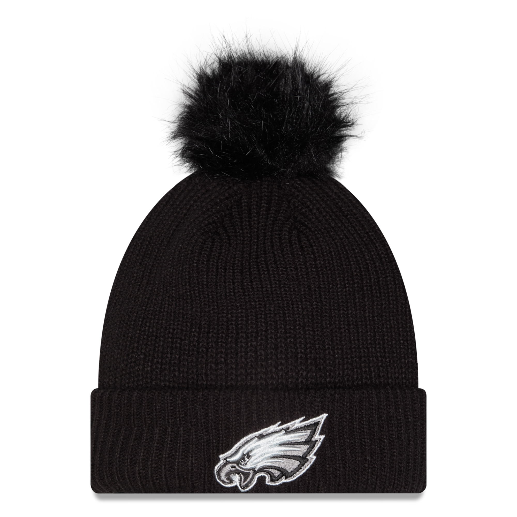 Women's New Era Black Philadelphia Eagles 2026 Salute To Service Cuffed Knit Hat with Pom