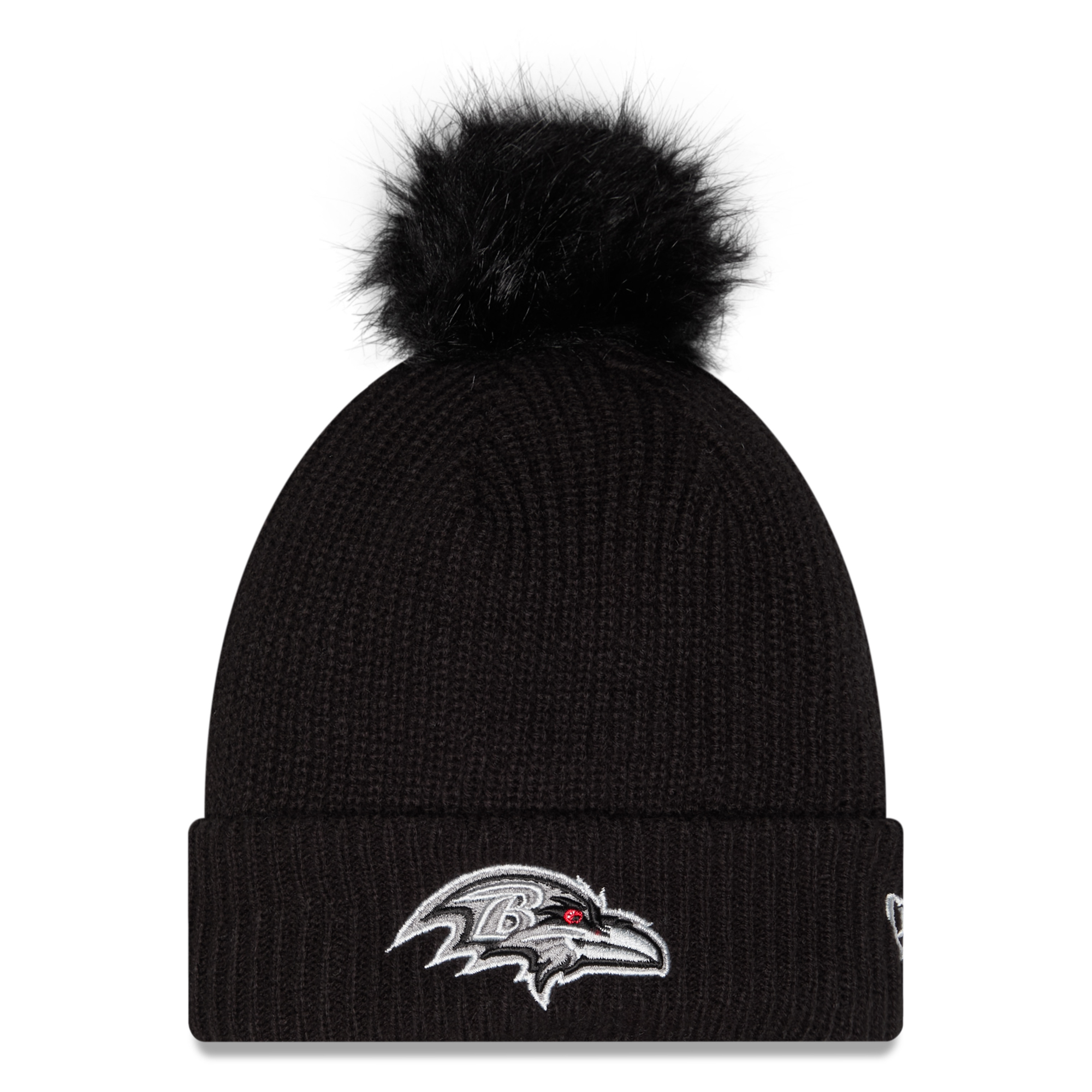 Women's New Era Black Baltimore Ravens 2026 Salute To Service Cuffed Knit Hat with Pom