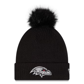 Women's New Era Black Baltimore Ravens 2026 Salute To Service Cuffed Knit Hat with Pom