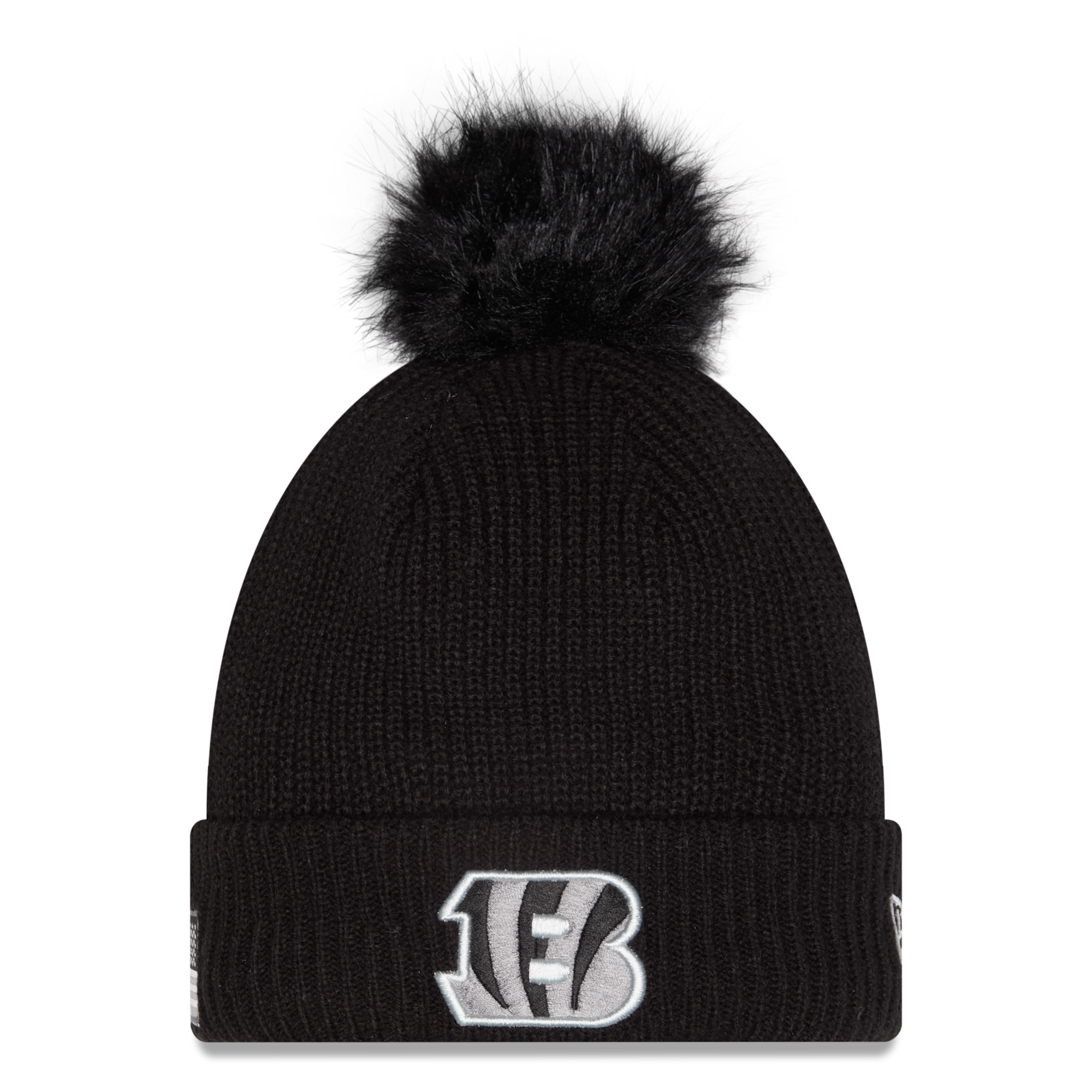 Women's New Era Black Cincinnati Bengals 2026 Salute To Service Cuffed Knit Hat with Pom