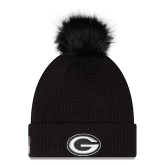 Women's New Era Black Green Bay Packers 2026 Salute To Service Cuffed Knit Hat with Pom
