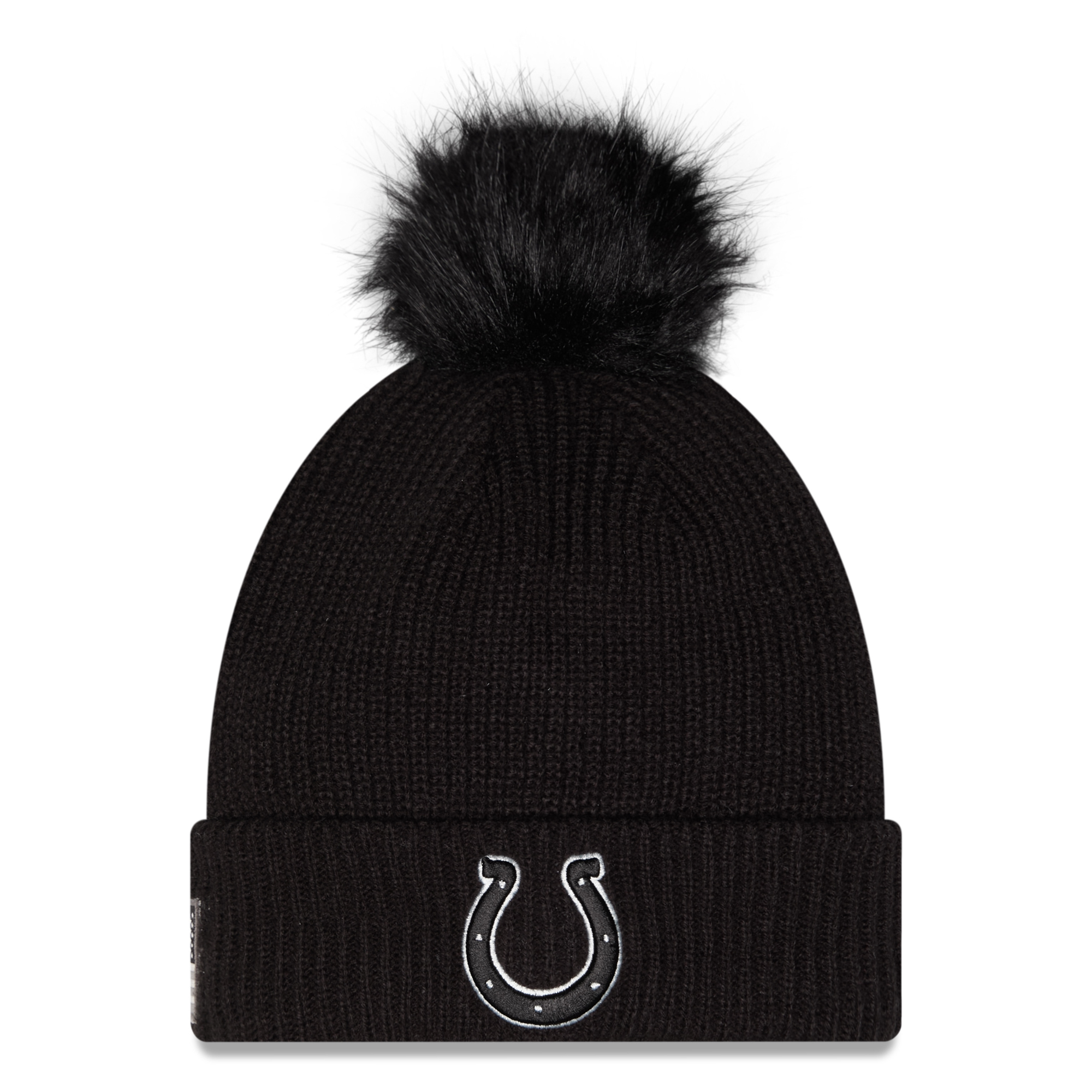 Women's New Era Black Indianapolis Colts 2026 Salute To Service Cuffed Knit Hat with Pom