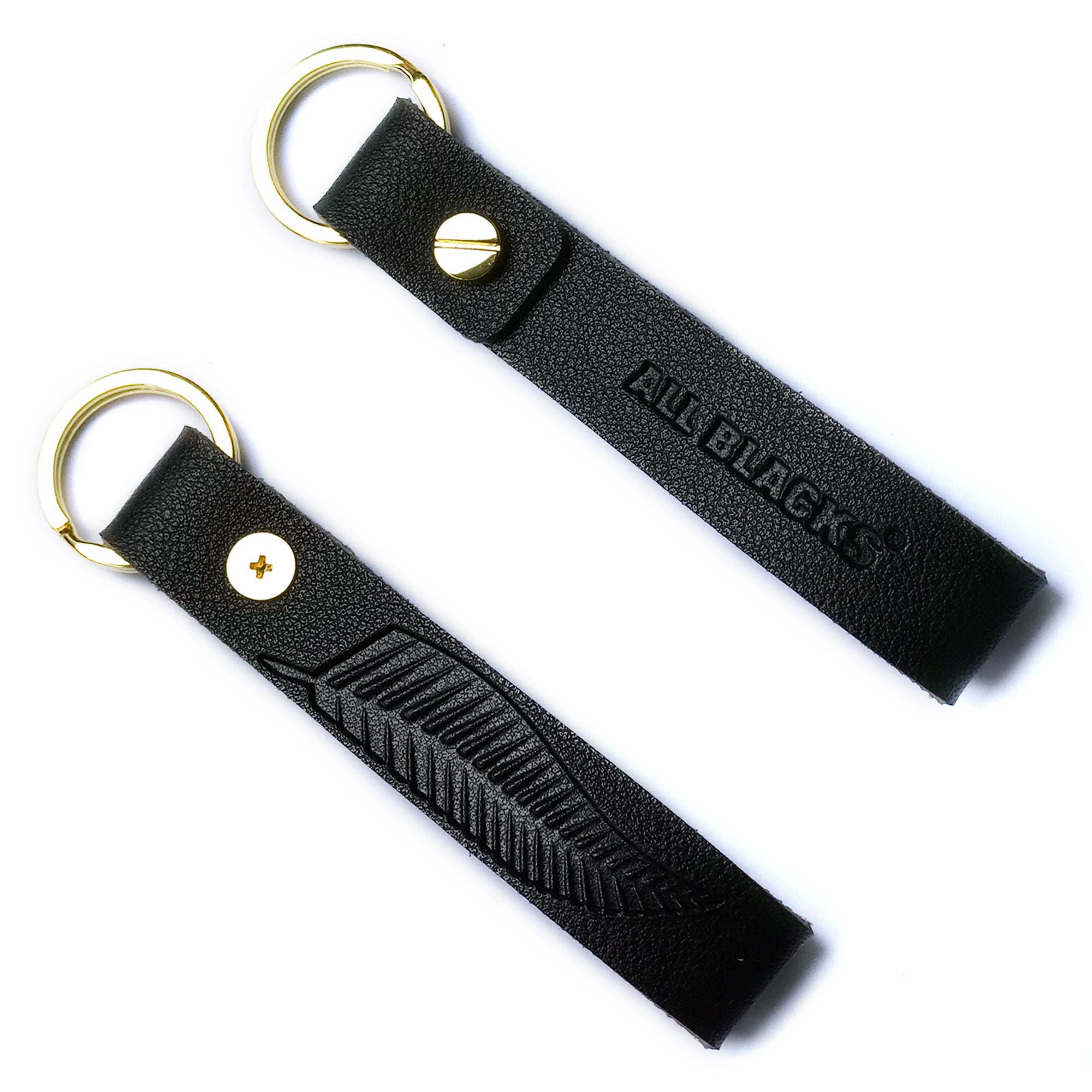 Portachiavi con cinturino in pelle All Blacks - Nero
