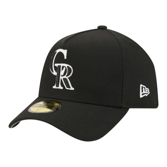 Men's New Era  Black Colorado Rockies A-Frame 59FORTY Fitted Hat