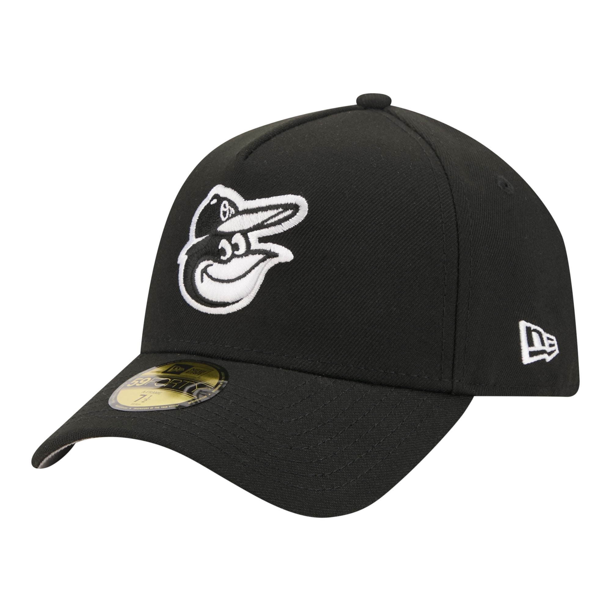 Men's New Era  Black Baltimore Orioles A-Frame 59FORTY Fitted Hat