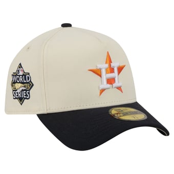 Men's New Era  Cream Houston Astros Chrome A-Frame 59FORTY Fitted Hat