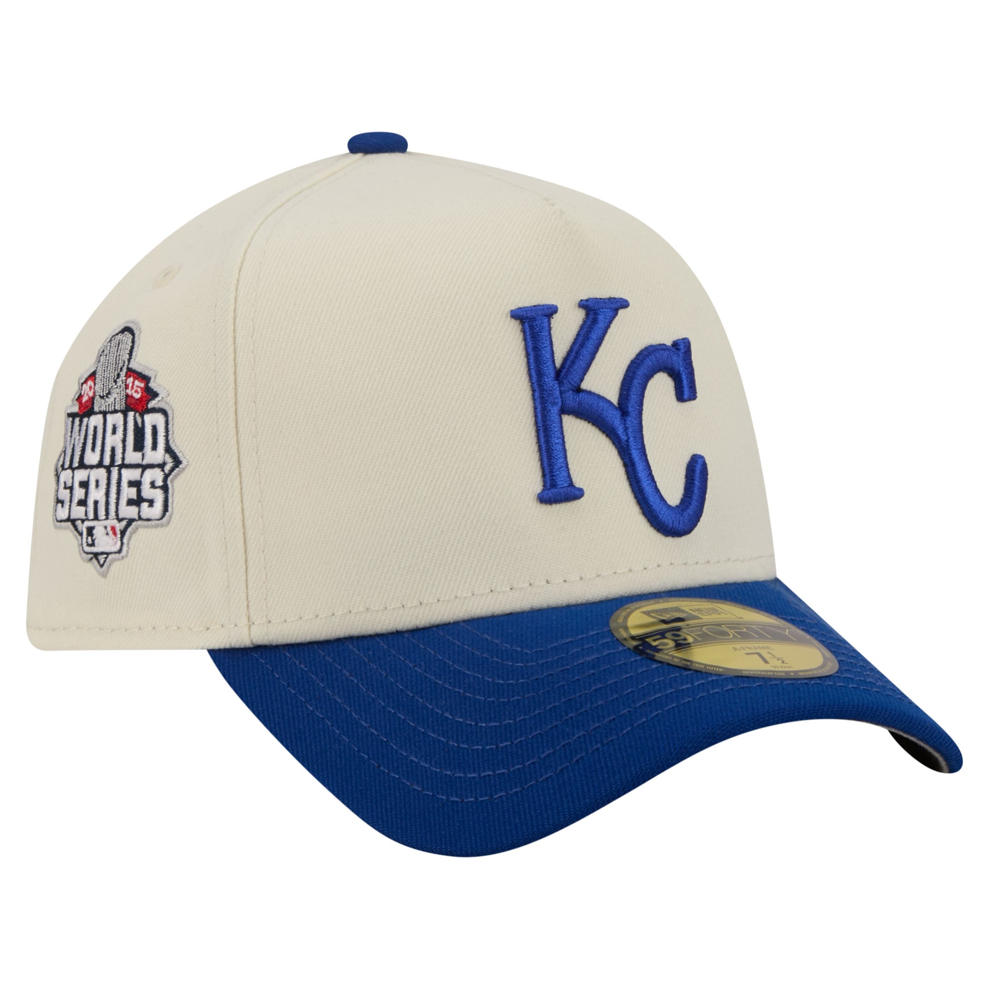 Men's New Era  Cream Kansas City Royals Chrome A-Frame 59FORTY Fitted Hat