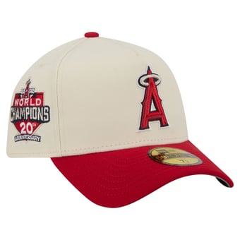 Men's New Era  Cream Los Angeles Angels Chrome A-Frame 59FORTY Fitted Hat