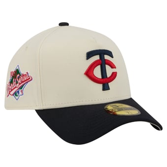 Men's New Era  Cream Minnesota Twins Chrome A-Frame 59FORTY Fitted Hat