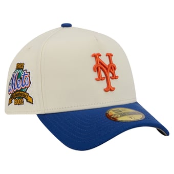 Men's New Era  Cream New York Mets Chrome A-Frame 59FORTY Fitted Hat