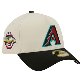 Men's New Era  Cream Arizona Diamondbacks Chrome A-Frame 59FORTY Fitted Hat