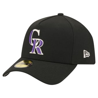 Men's New Era  Black Colorado Rockies A-Frame 59FORTY Fitted Hat