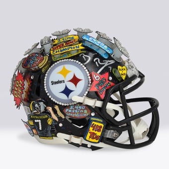 Ben Roethlisberger Pittsburgh Steelers Autographed Riddell Speed Mini Helmet  - Art by Charles Fazzino - NF70444312
