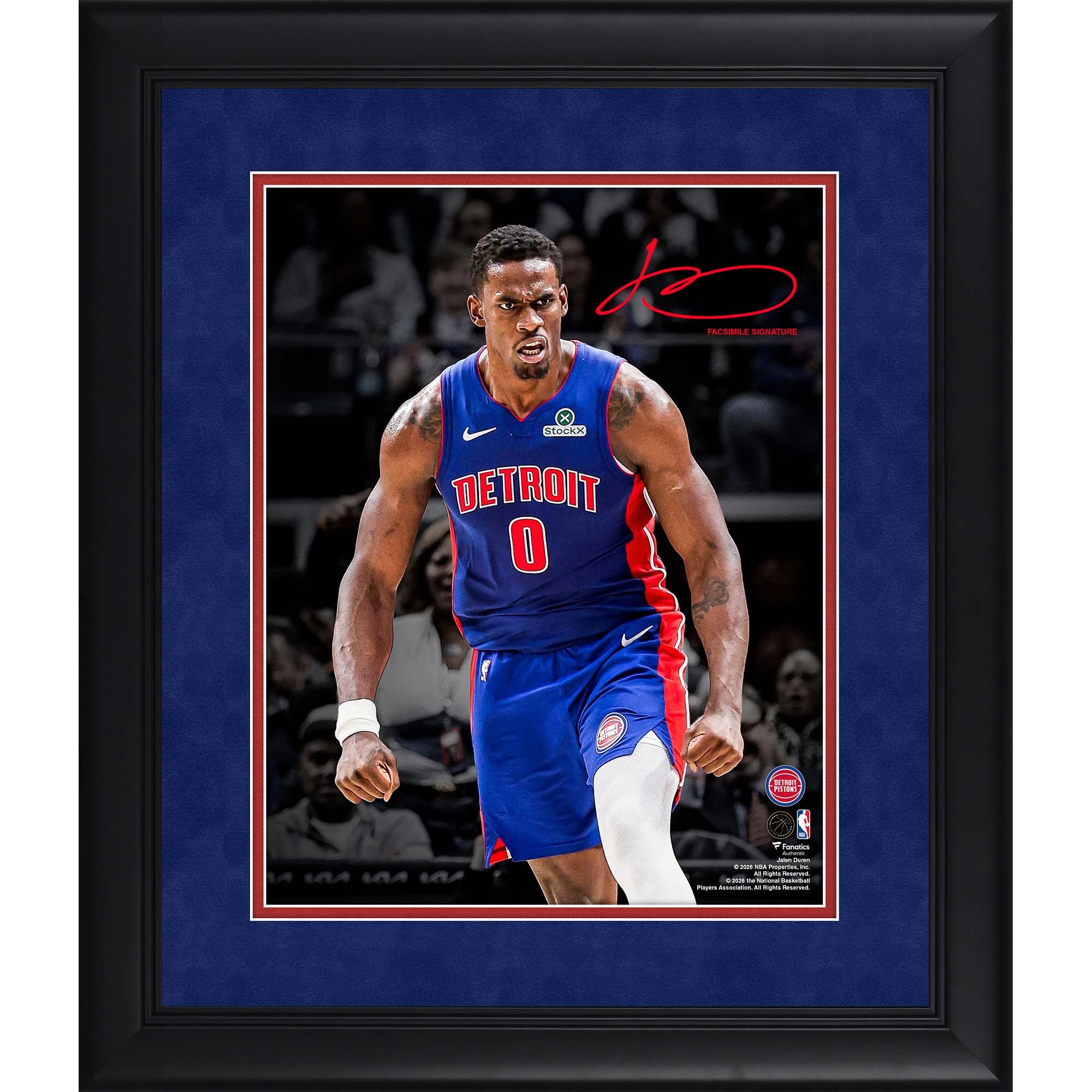 Jalen Duren Detroit Pistons Facsimile Signature Framed 11" x 14" Spotlight Photograph
