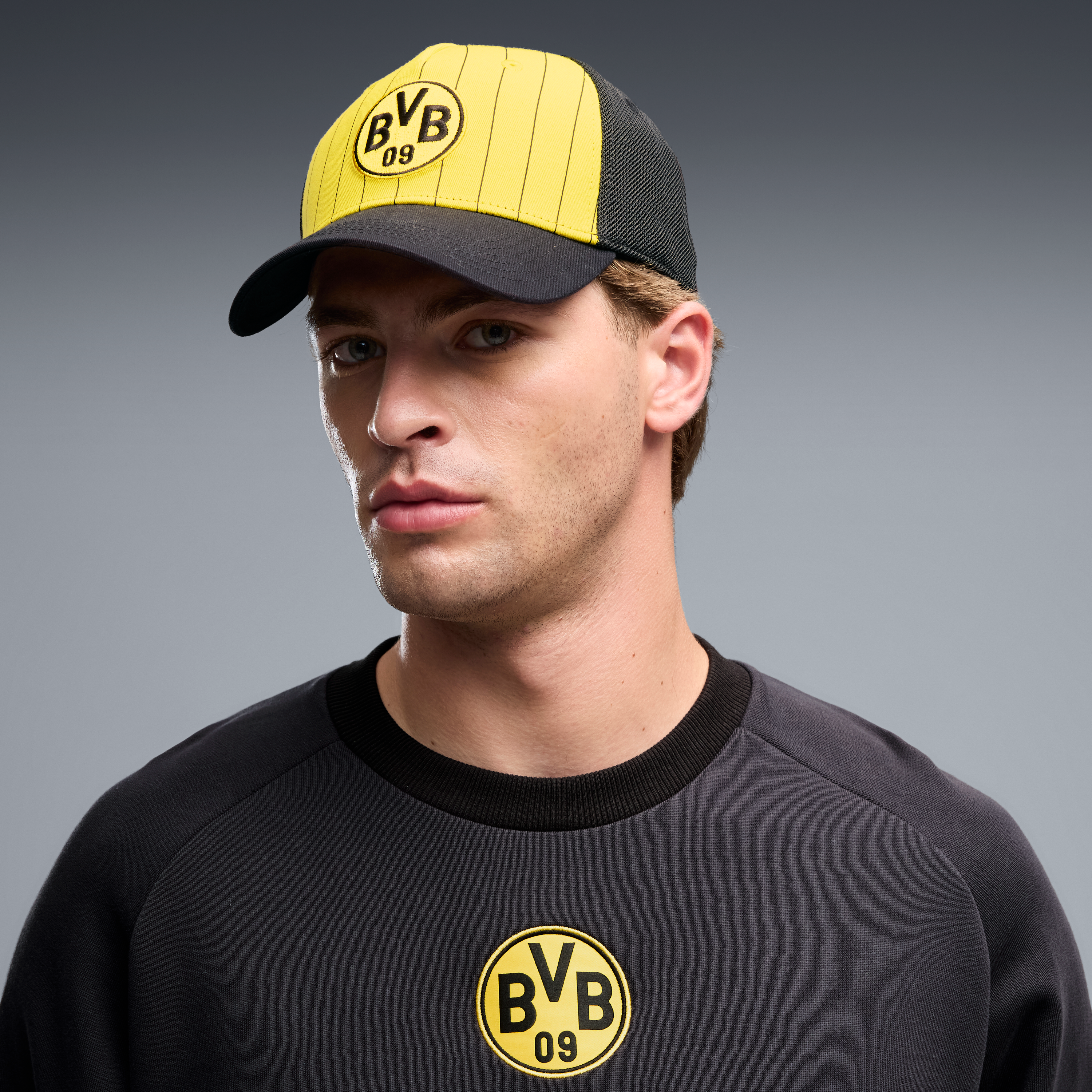 Men's Puma  Yellow/Black Borussia Dortmund King Adjustable Trucker Hat