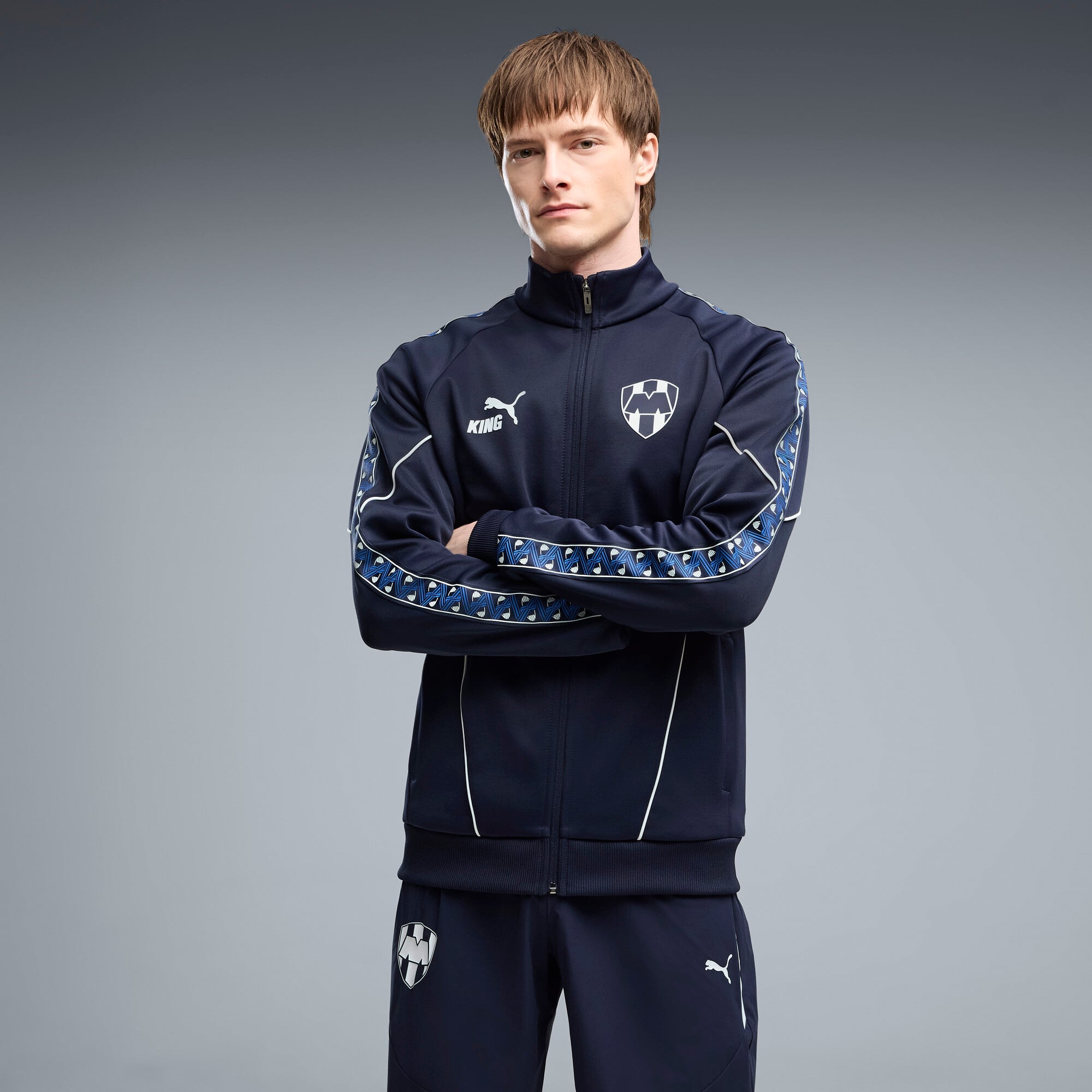Men's Puma  Navy CF Monterrey King Anthem dryCELL Full-Zip Jacket