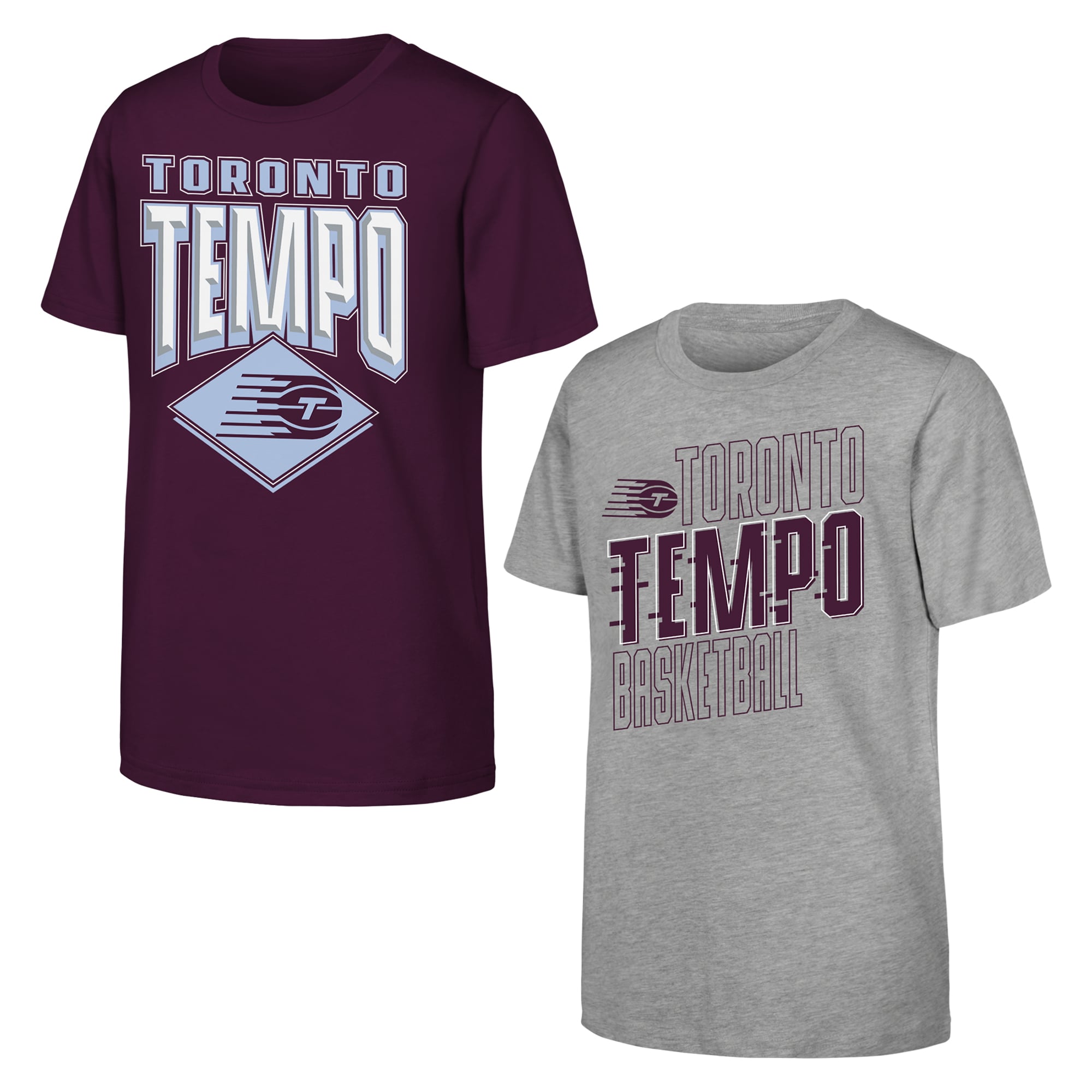 Youth Outerstuff Bordeaux/Gray Toronto Tempo Trench Kings 2-Pack T-Shirt Set