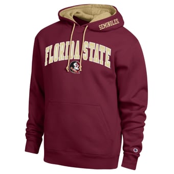 Men's Champion  Garnet Florida State Seminoles Arch Tackle Twill Hoodie