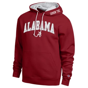 Men's Champion  Crimson Alabama Crimson Tide Arch Tackle Twill Hoodie