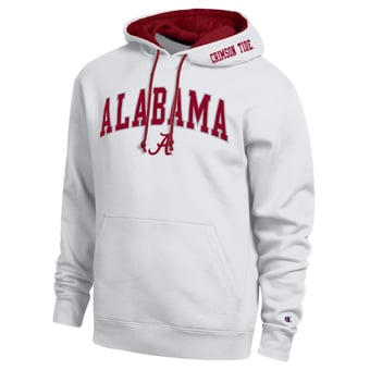 Men's Champion  White Alabama Crimson Tide Arch Tackle Twill Hoodie