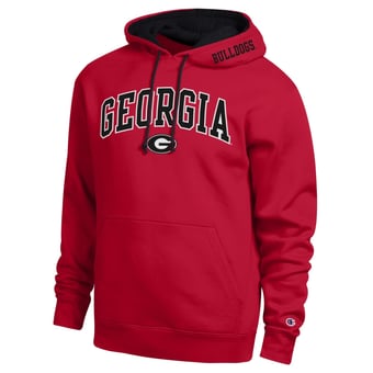 Men's Champion  Red Georgia Bulldogs Arch Tackle Twill Hoodie