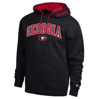 Men's Champion  Black Georgia Bulldogs Arch Tackle Twill Hoodie