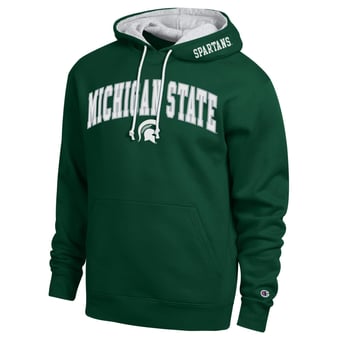 Men's Champion  Green Michigan State Spartans Arch Tackle Twill Hoodie