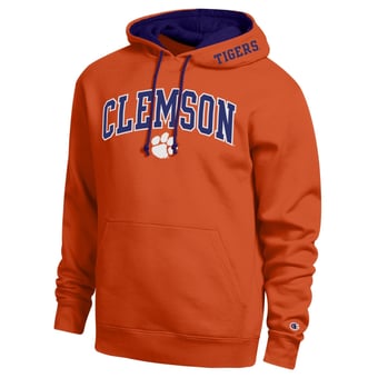 Men's Champion  Orange Clemson Tigers Arch Tackle Twill Hoodie