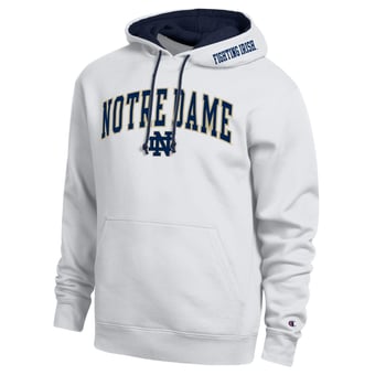 Men's Champion  White Notre Dame Fighting Irish Arch Tackle Twill Hoodie