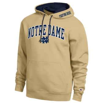 Men's Champion  Gold Notre Dame Fighting Irish Arch Tackle Twill Hoodie