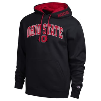 Men's Champion  Black Ohio State Buckeyes Arch Tackle Twill Hoodie