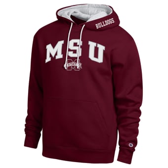 Men's Champion  Maroon Mississippi State Bulldogs Arch Tackle Twill Hoodie
