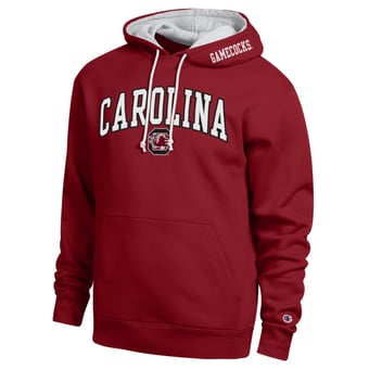 Men's Champion  Garnet South Carolina Gamecocks Arch Tackle Twill Hoodie