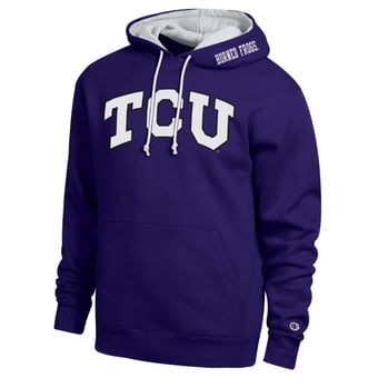 Men's Champion  Purple TCU Horned Frogs Arch Tackle Twill Hoodie