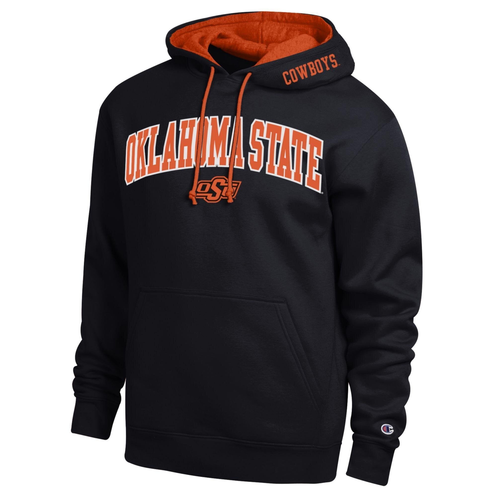 Men's Champion  Black Oklahoma State Cowboys Arch Tackle Twill Hoodie
