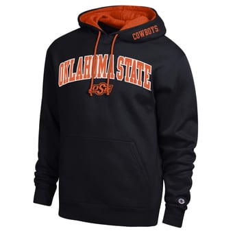 Men's Champion  Black Oklahoma State Cowboys Arch Tackle Twill Hoodie