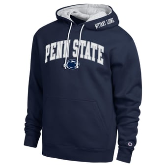 Men's Champion  Navy Penn State Nittany Lions Arch Tackle Twill Hoodie