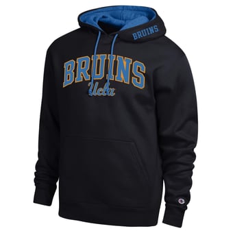 Men's Champion  Black UCLA Bruins Arch Tackle Twill Hoodie