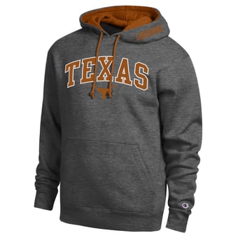 Men's Champion  Charcoal Texas Longhorns Arch Tackle Twill Hoodie